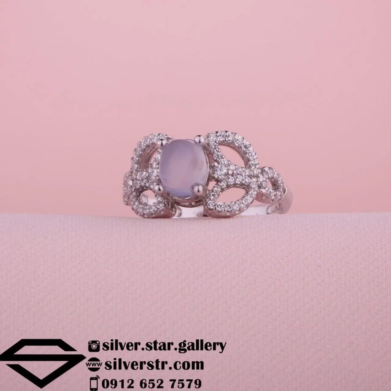 💜 انگشتر #زنانه عقیق کبود یمنی کد ۵۸۷
