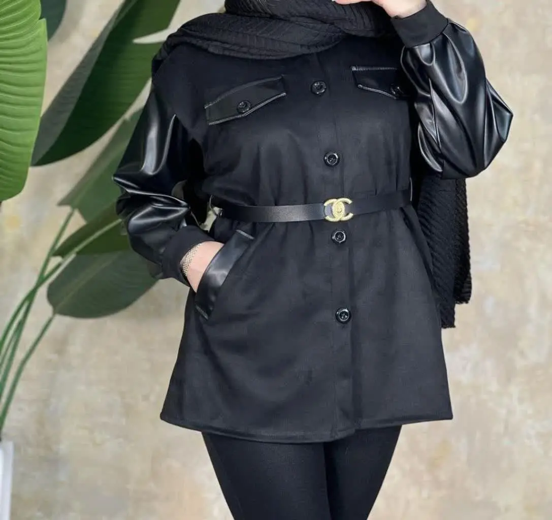 نام: مانتو سوییت آستین چرم
