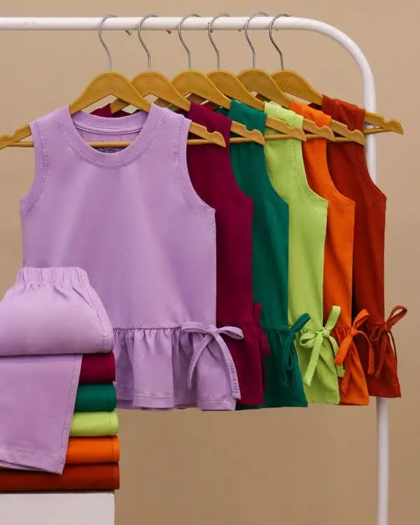 👧 تاپ و شلوار بگ برمودا چین دار
