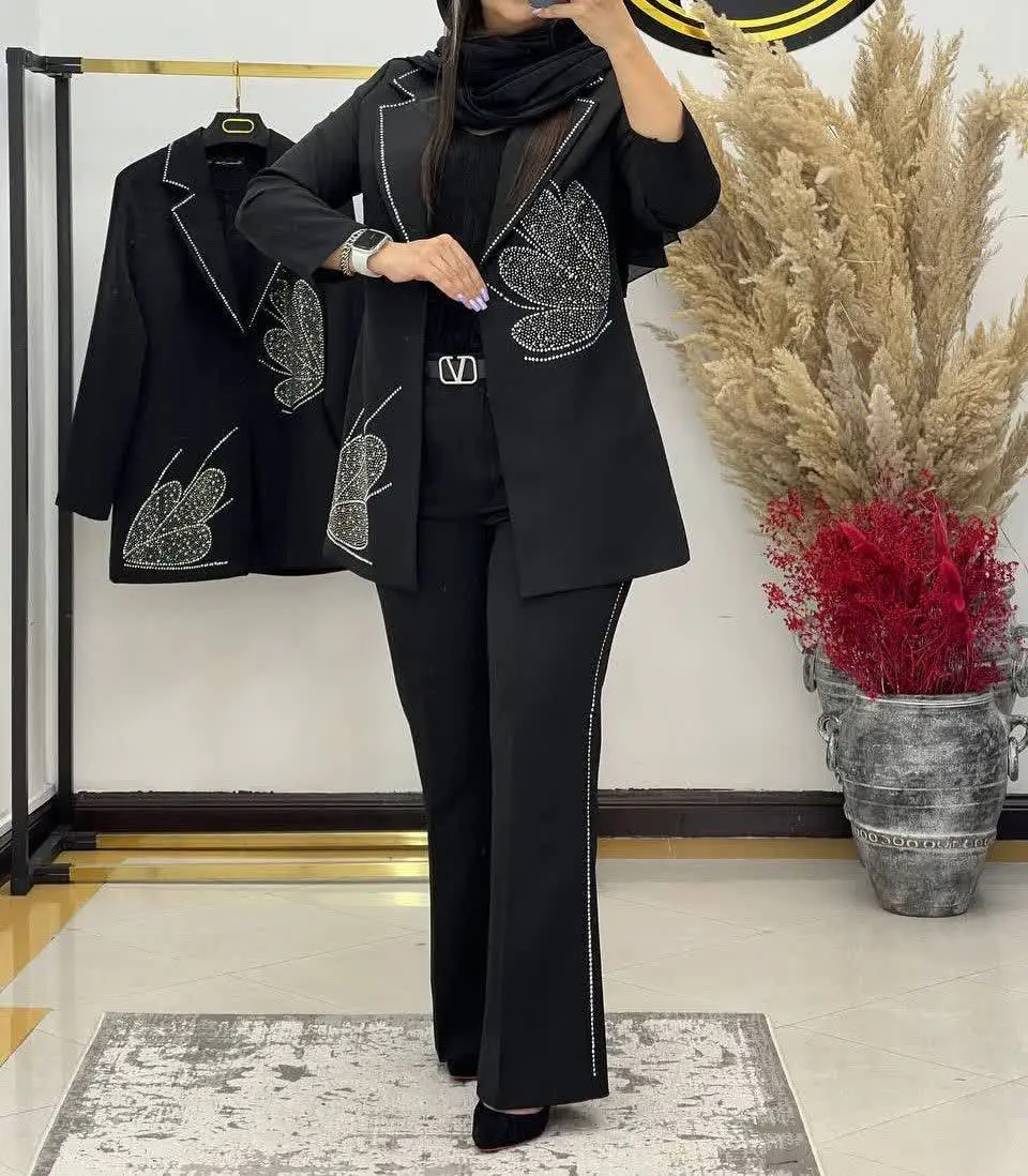 🖋نام: ست کت شلوار مجلسی طرح گل
