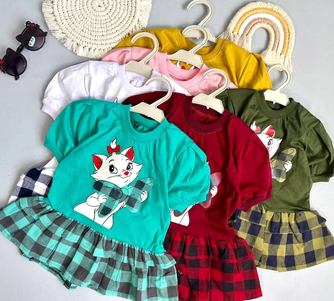 👫سارافون دخترانه گربه چهارخونه😍
