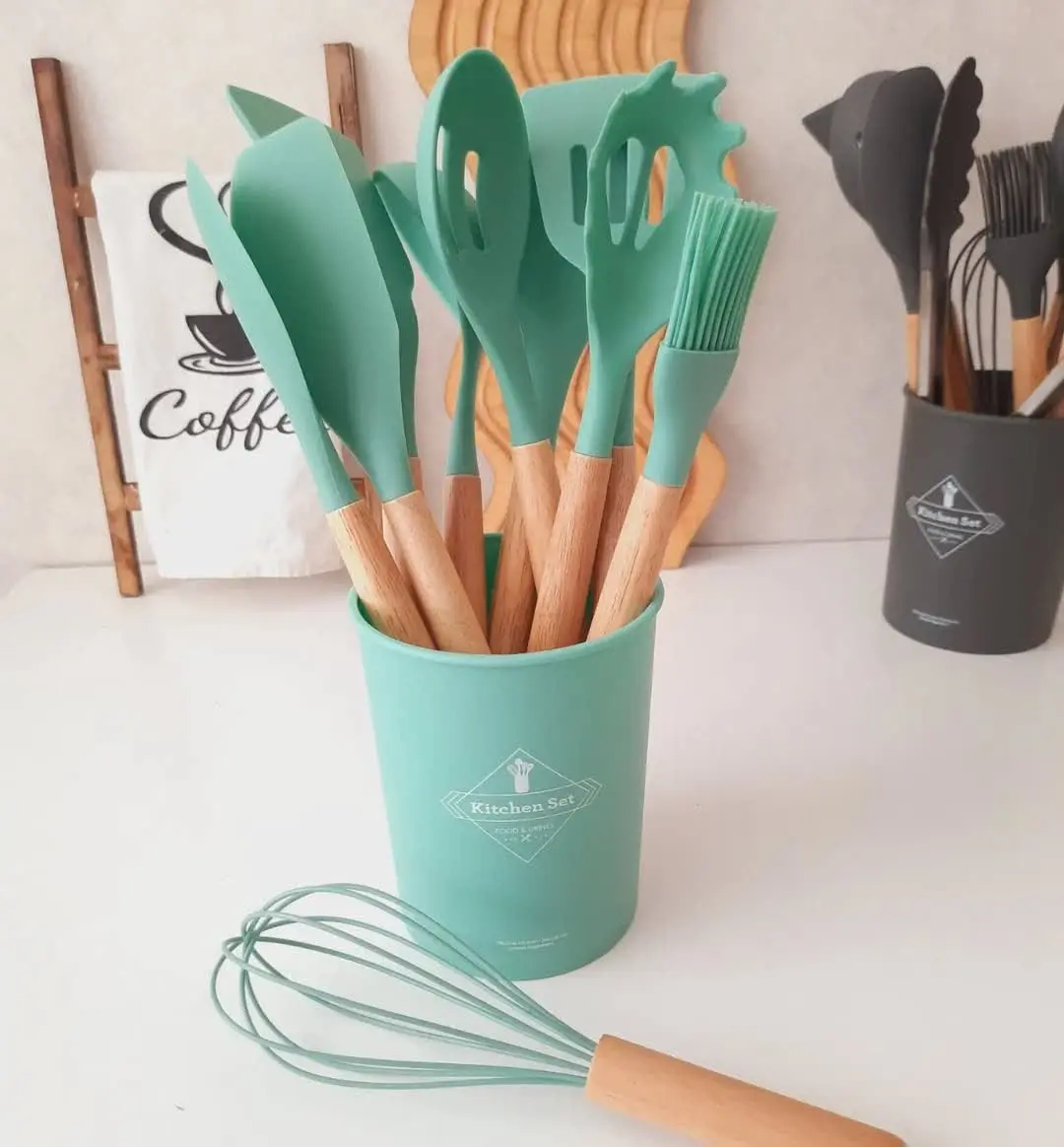#سرویس کفگیر و ملاقه ۱۲ پارچه🍓 سیلیکونی کیتچن ست – Kitchen Set 
