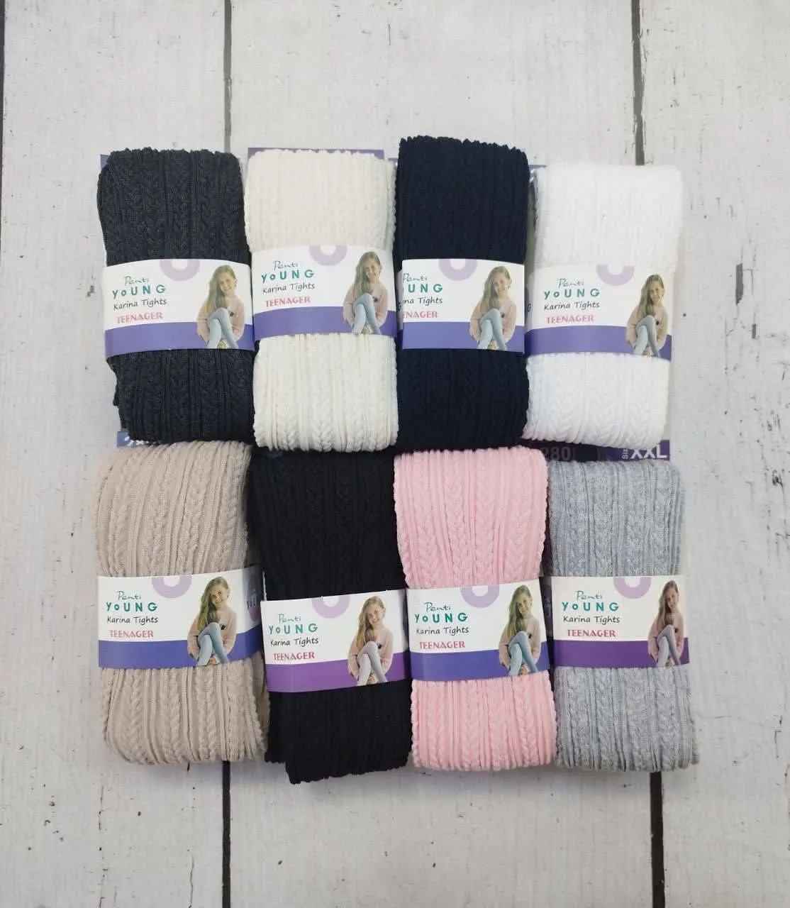 جوراب شلواری‌های تینیجری بافت گندمی برند پنتی
