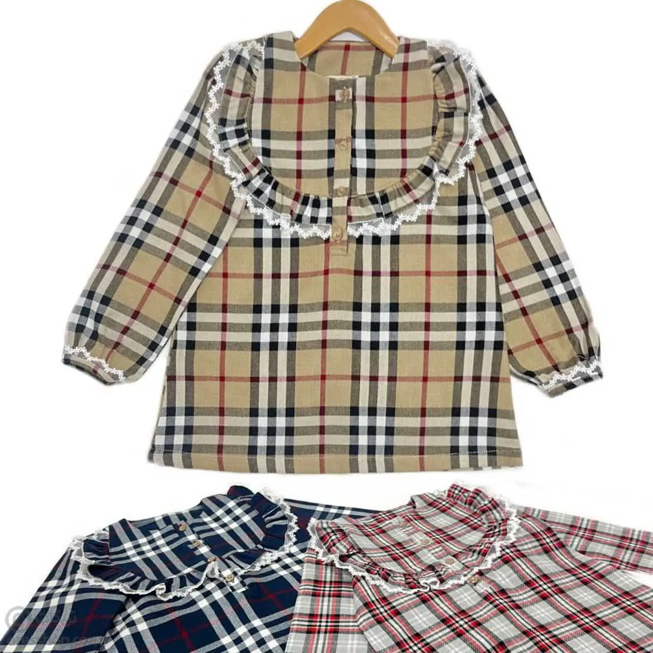 🔸شومیز چهارخانه چین هلالی🔸
