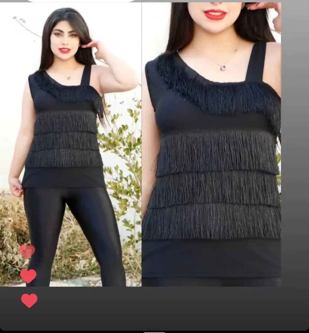 🟦 تاپ تمام ریش رومی مشکی تک
