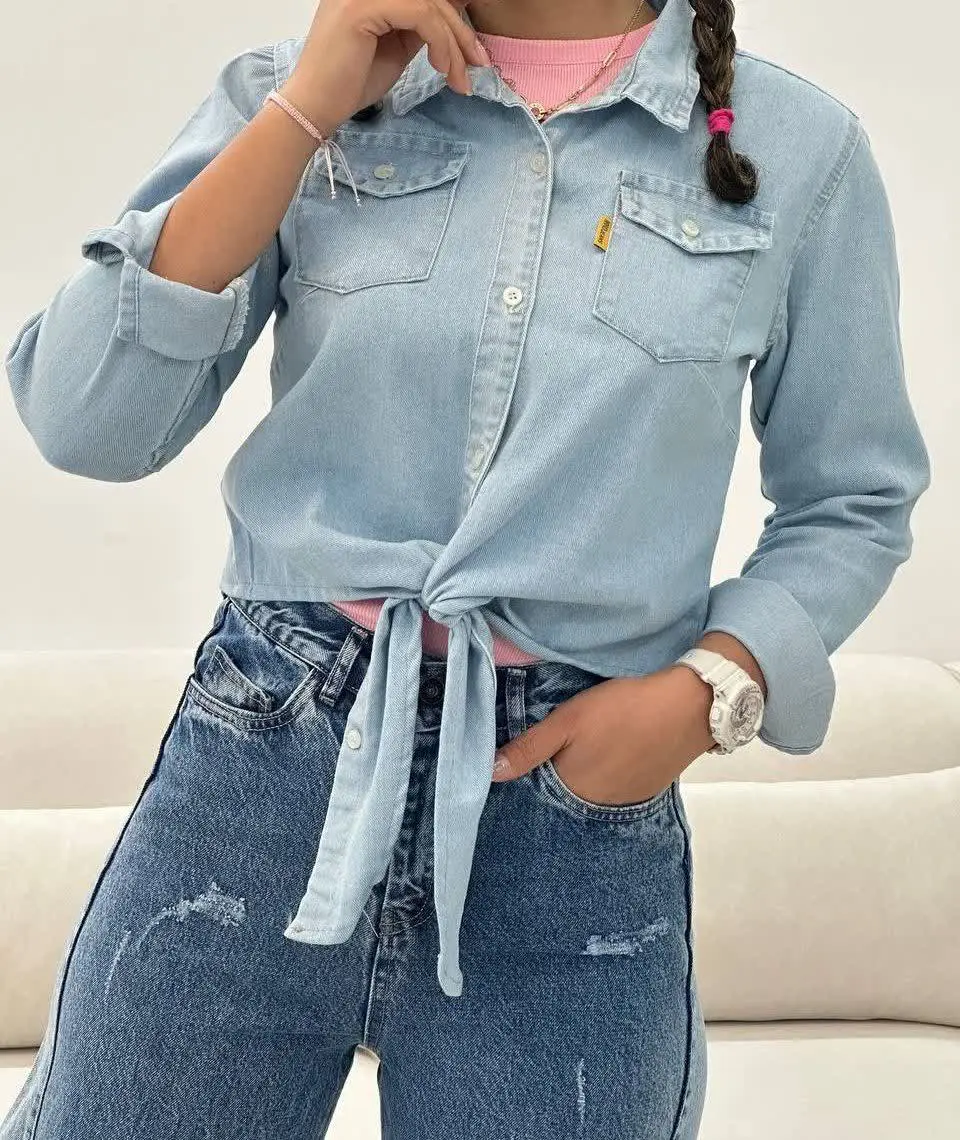 شومیز جین گره ای