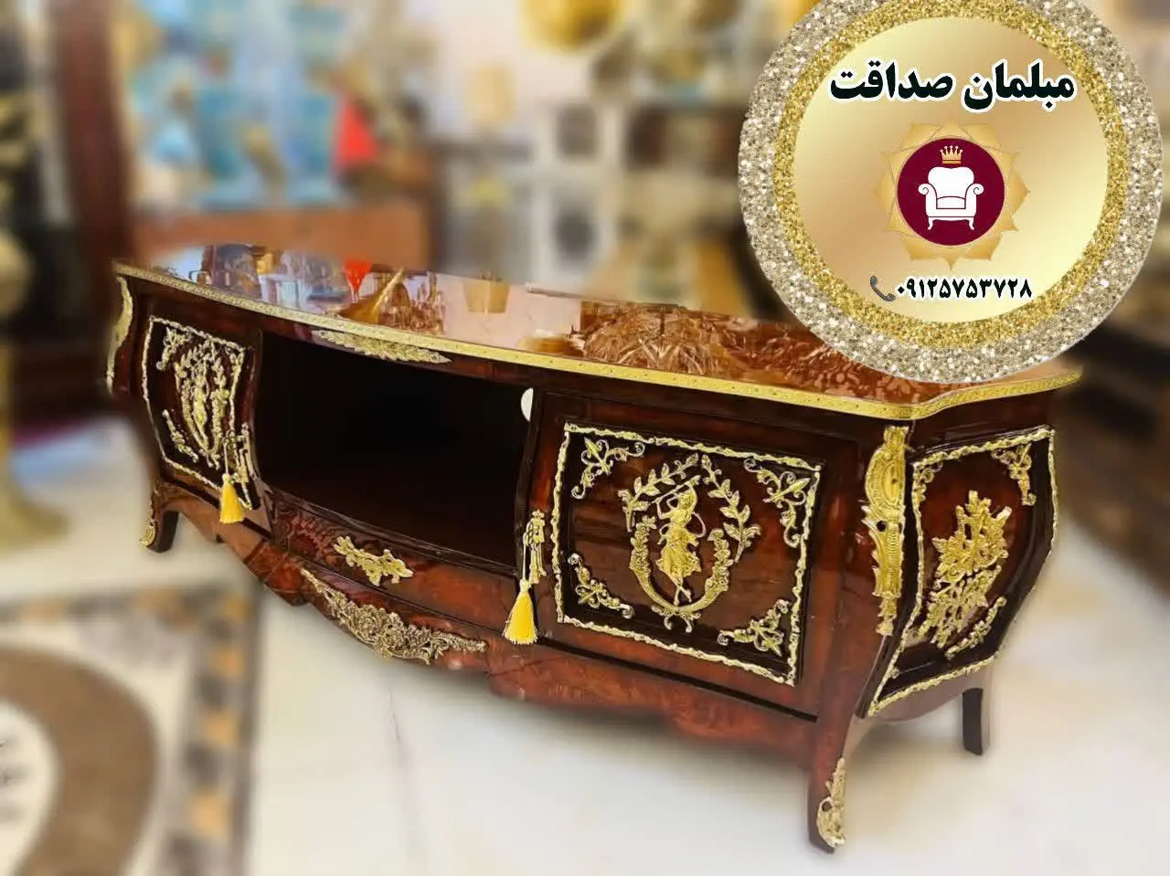 ♦️میز تی‌وی خمره قاب تونیک
