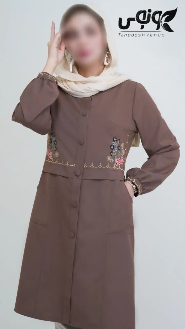ه مانتوی کامل دکمه دار با ج...