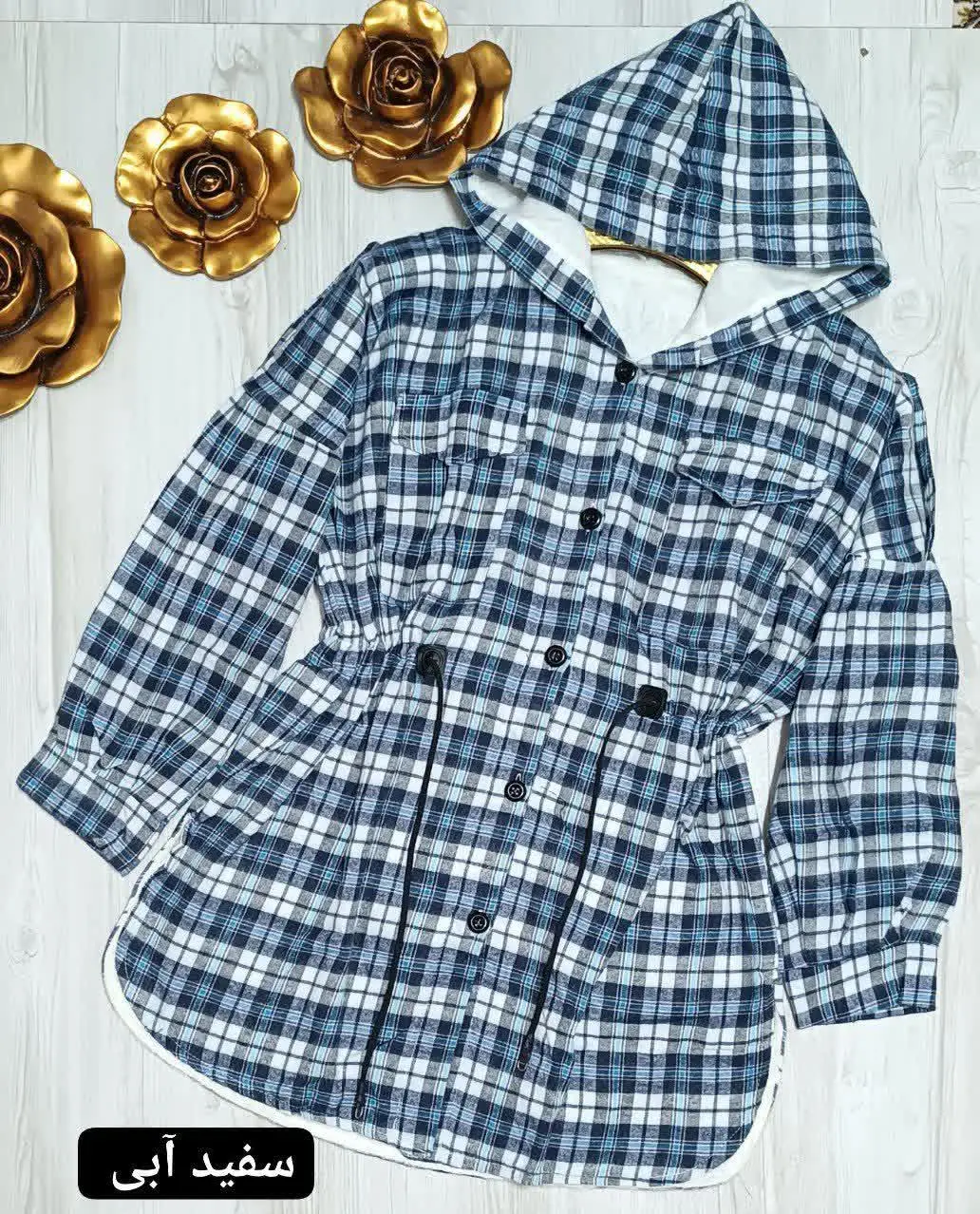 🛍️نام: شکت چهارخونه کمرگت مدل آیسل ❄️❄️
