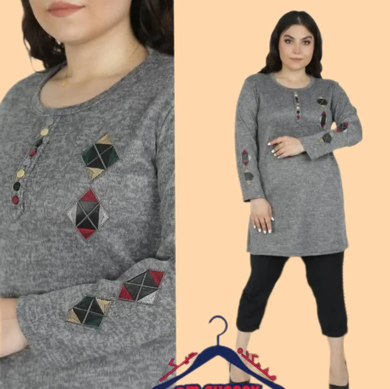 🍁 تونیک گلدوزی زنانه
