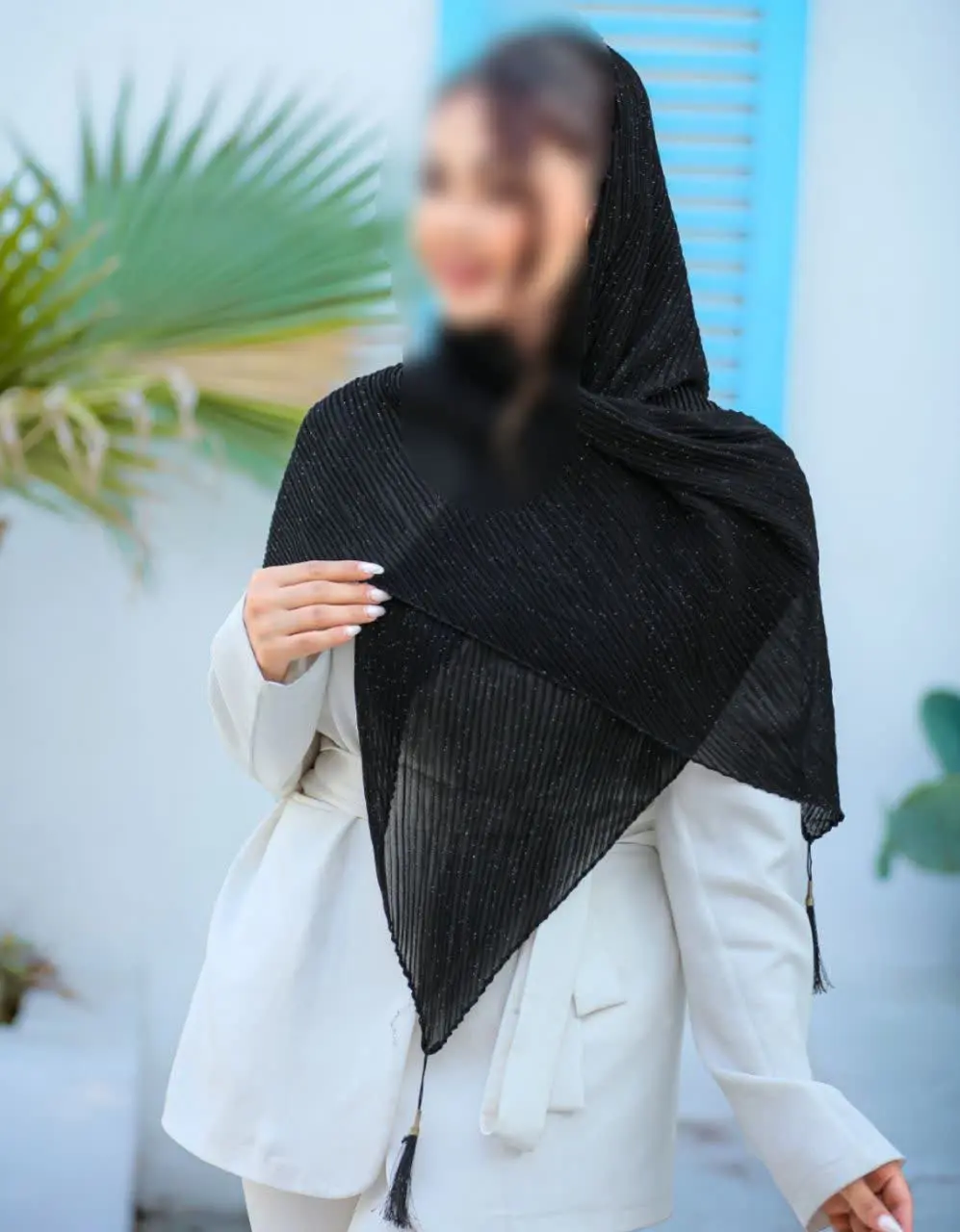 🖤کالکشن مشکی محرم روسری آسمان🖤 روسری حریر کرپ
