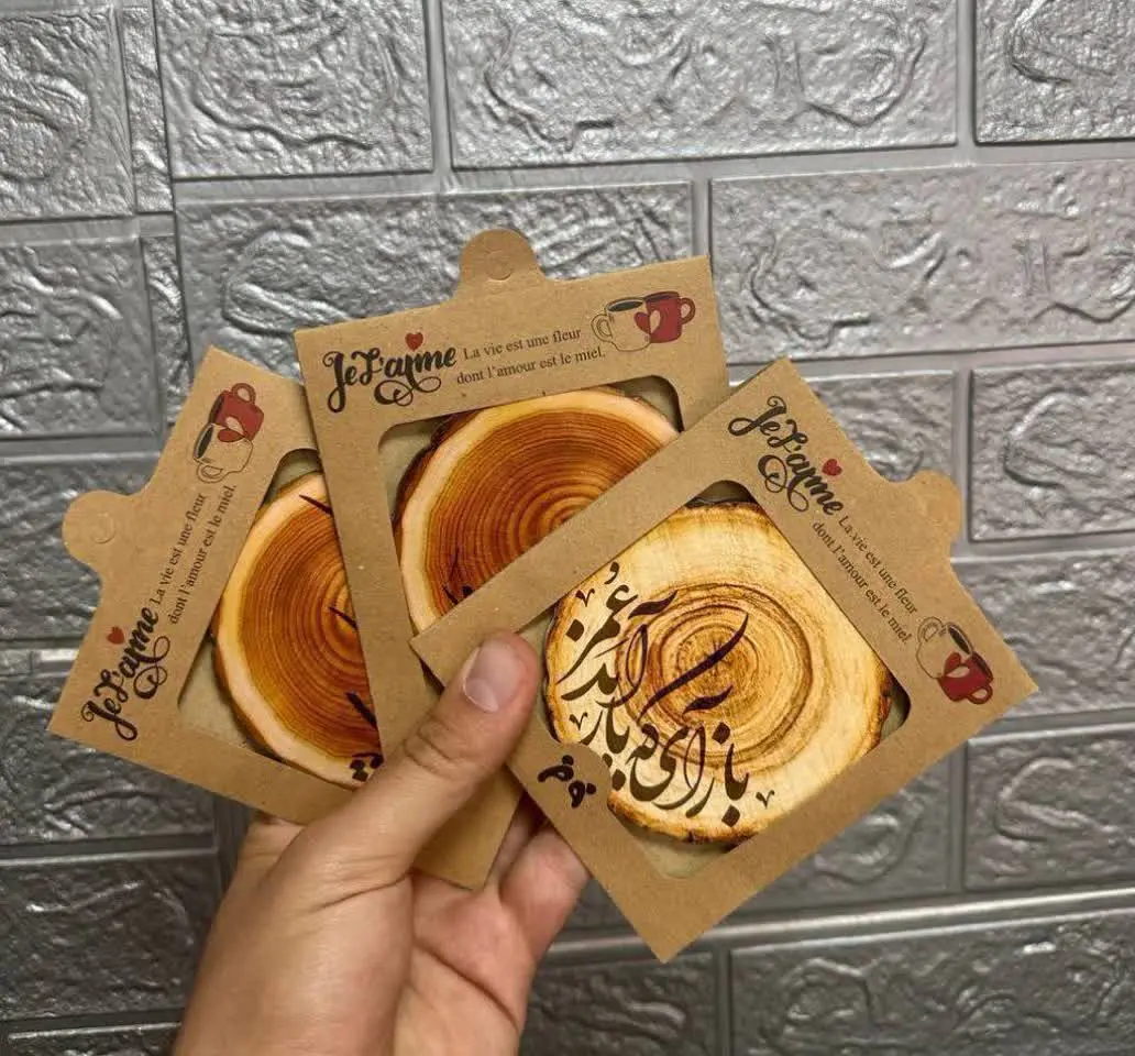 زیر لیوانی چوبی طرح جدید شارژ شد 😍😍
