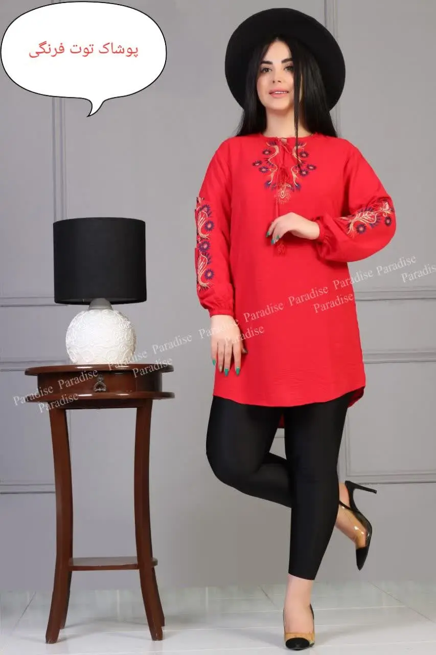 👚 نام محصول: تونیک زنانه گلدوزی
