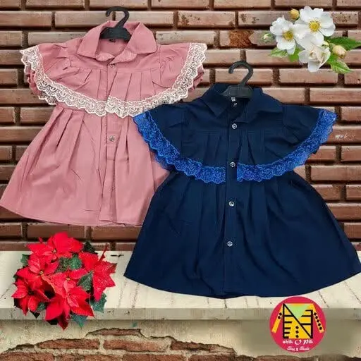 💠 * عیدانه - سارافون نخ کتان بالاتنه توردار دخترانه (ارسال رایگان) *

