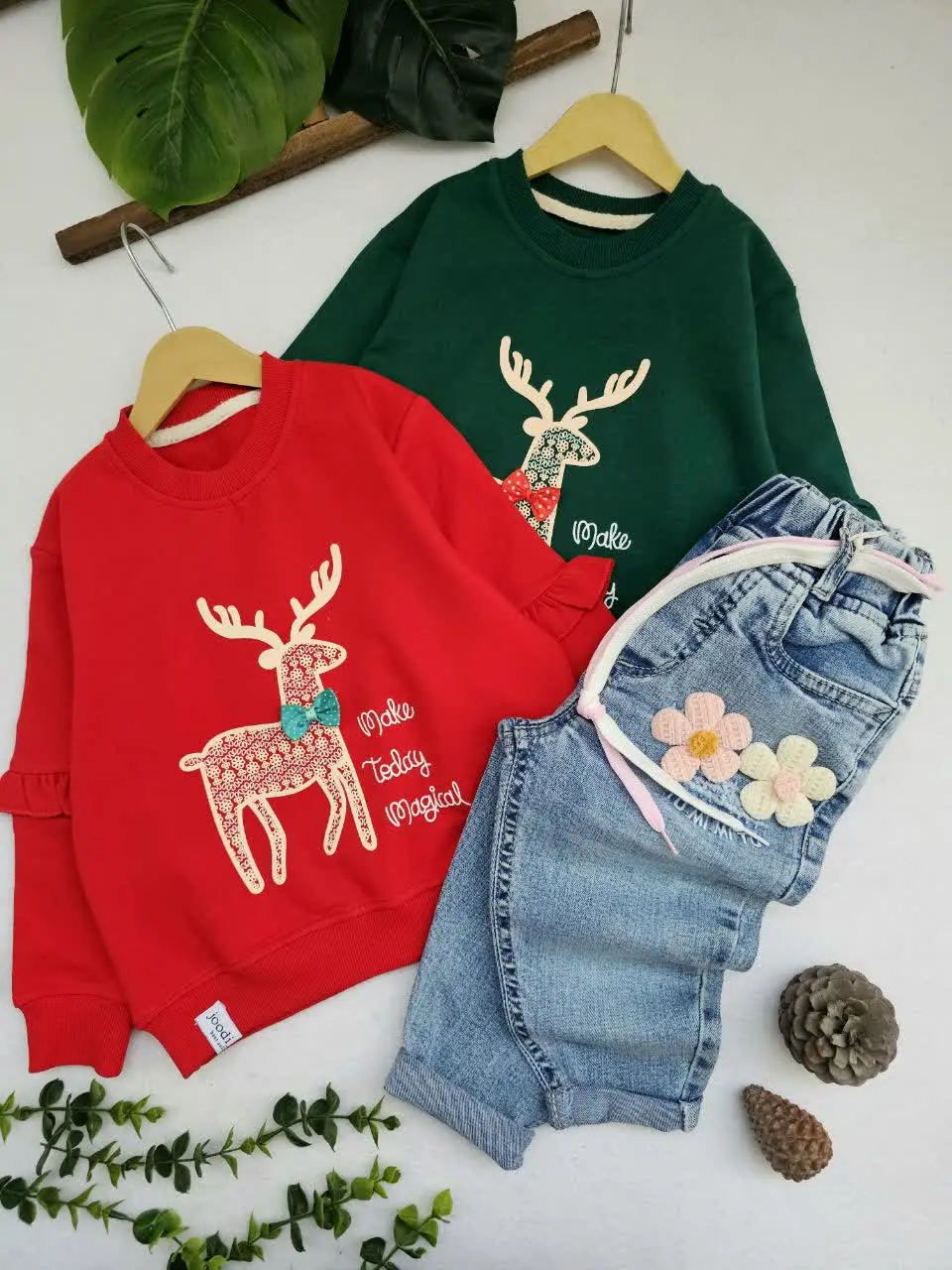 بلوز تک دخترانه گوزن پاپیونی
