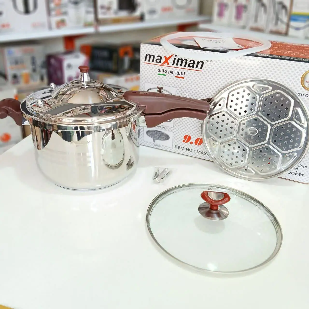 زودپز استیل روگازی ۳کاره ماکسیمان ۹ لیتری maximan

