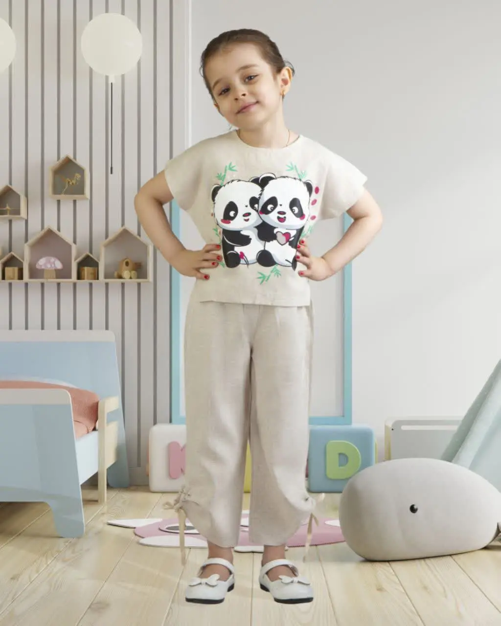 👗کراپ شلوار دخترانه پاندا 
