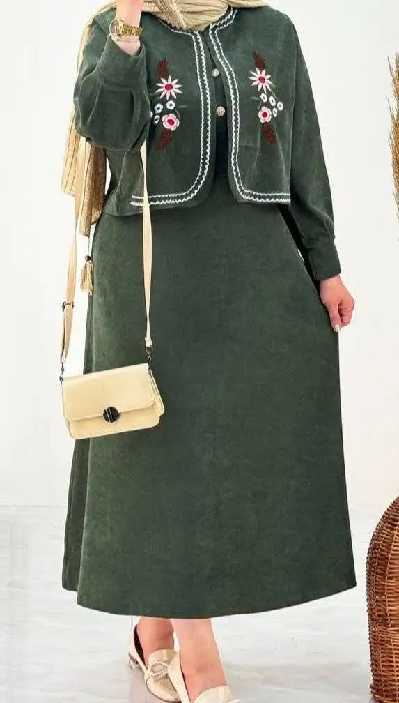 🔹نام: ست ژیله و پیراهن گلدوزی
