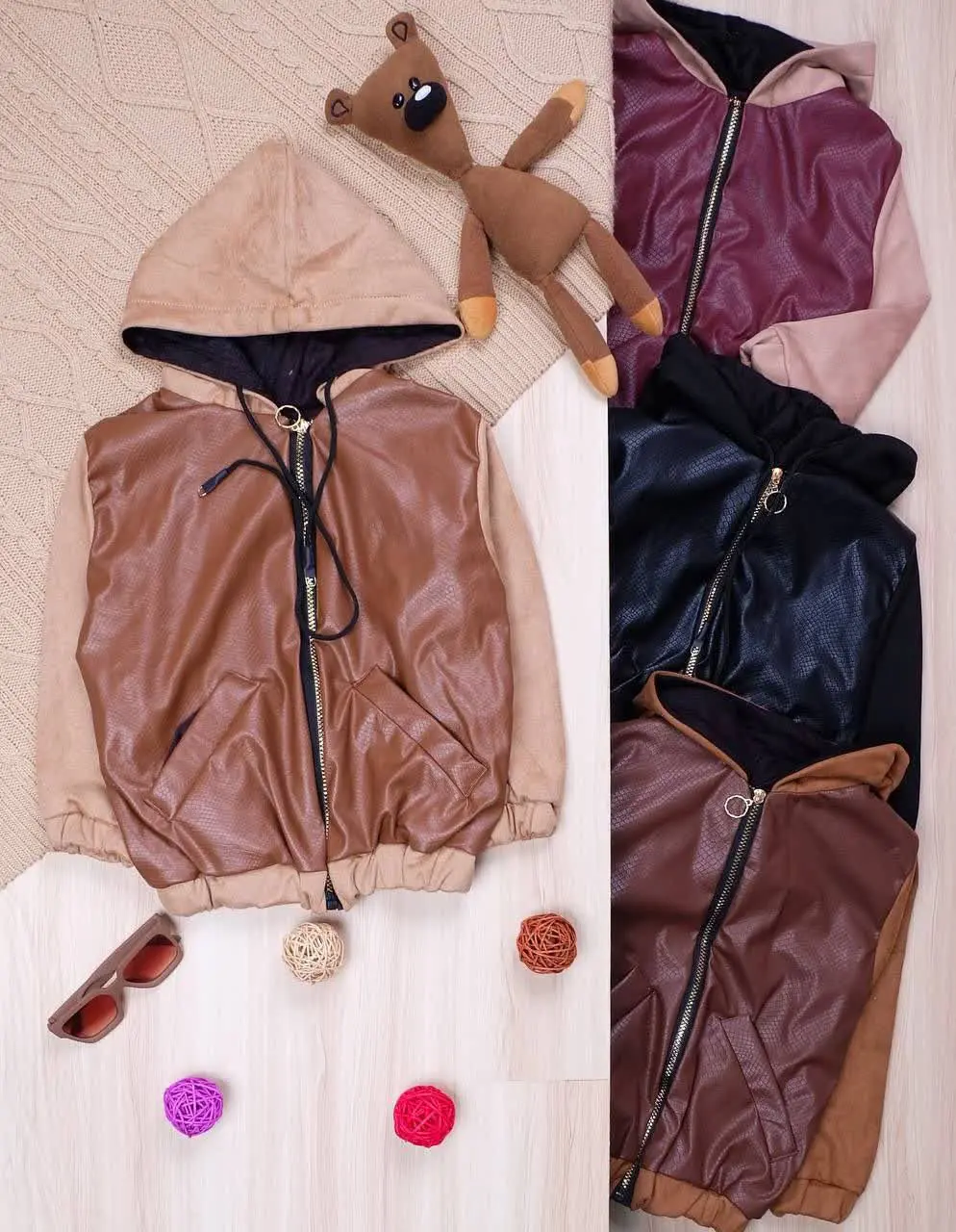 👫سویشرت چرم آستین سوئیت 👫
