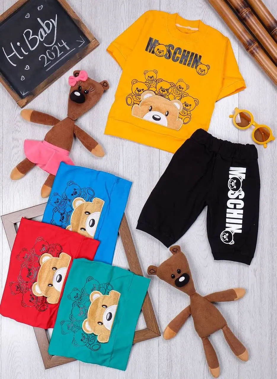 👫تیشرت و شلوارک خرسی رنگی👫
