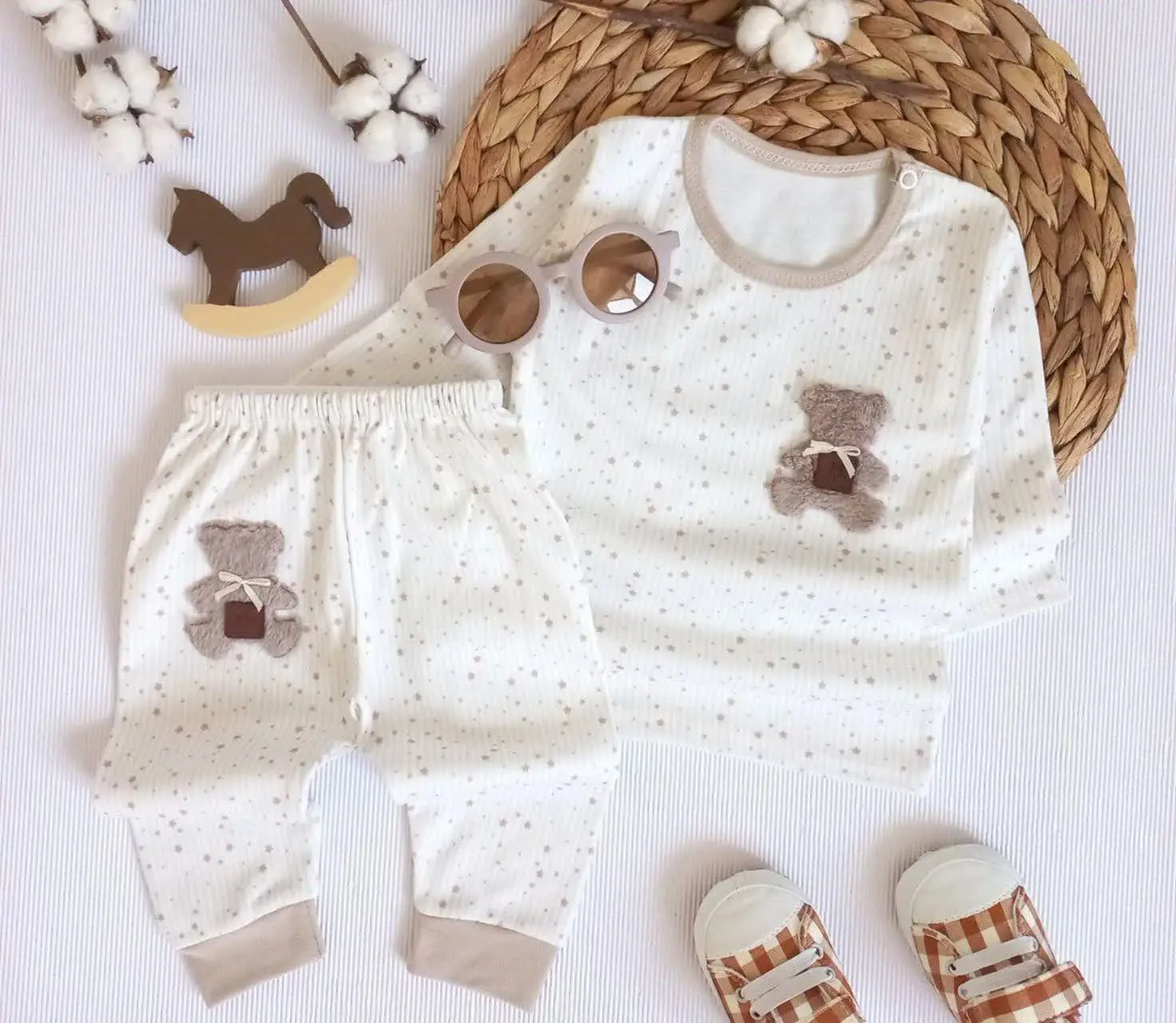 🐰تیشرت شلوار و بلوز شلوار اسپرت طرح پانی🐰دخترانه و پسرانه😍
