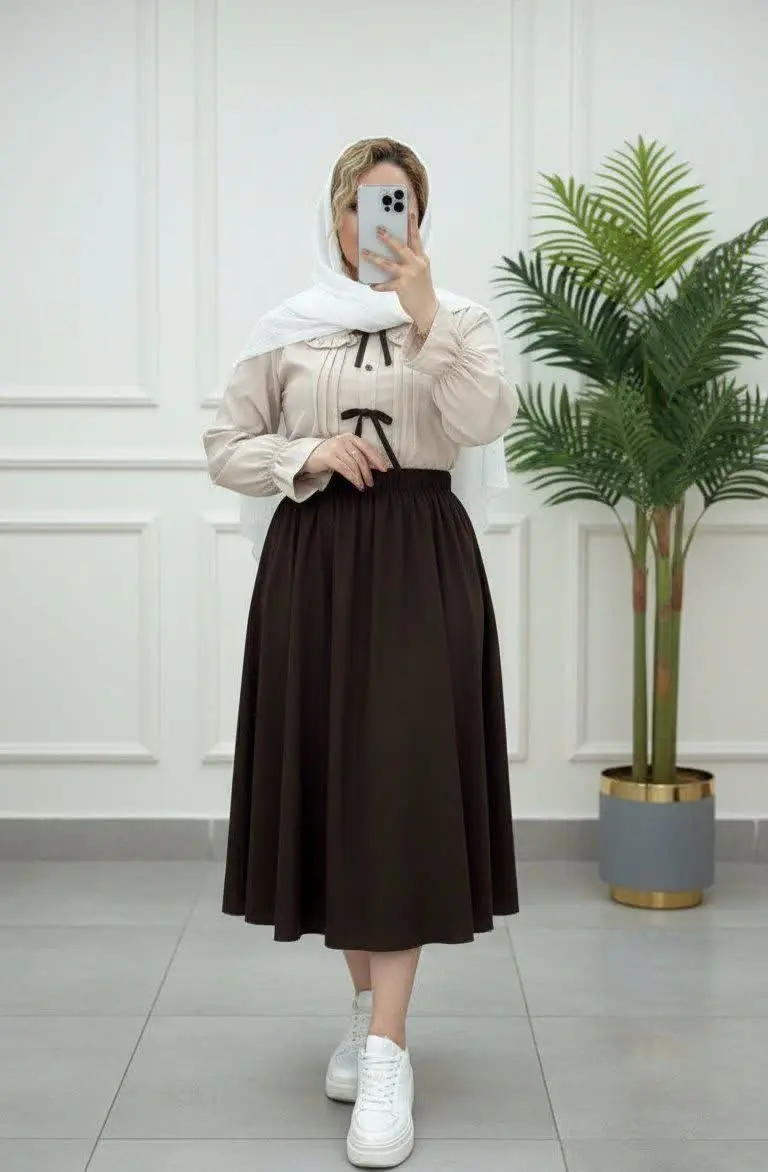 💞شومیز دامن شیک و خاص شکلات💞