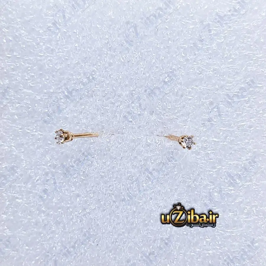 ⚪گوشواره نگین الماس میخی استیل زنانه و دخترانه

