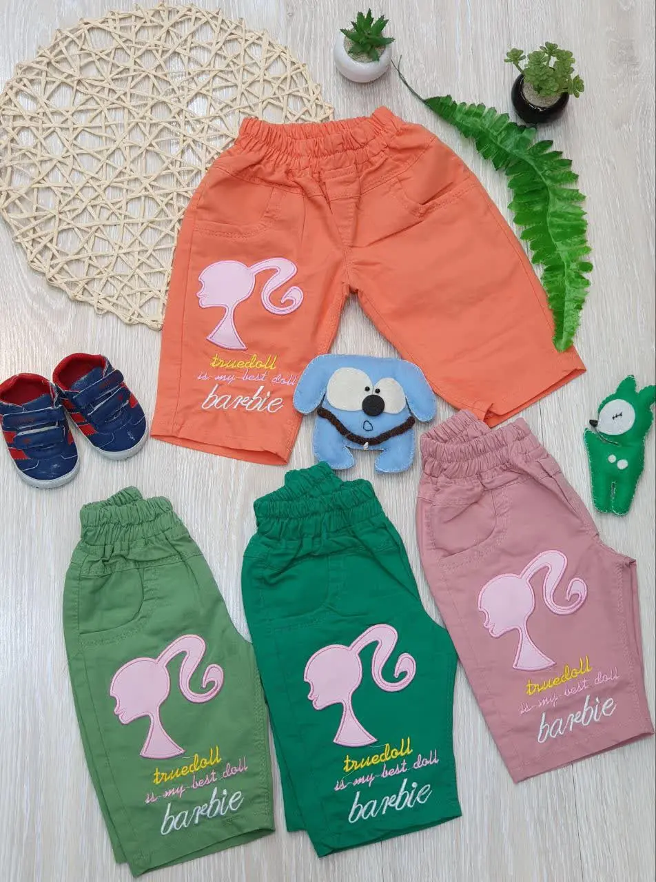 👖شلوارک کتان دختر مو بلند
