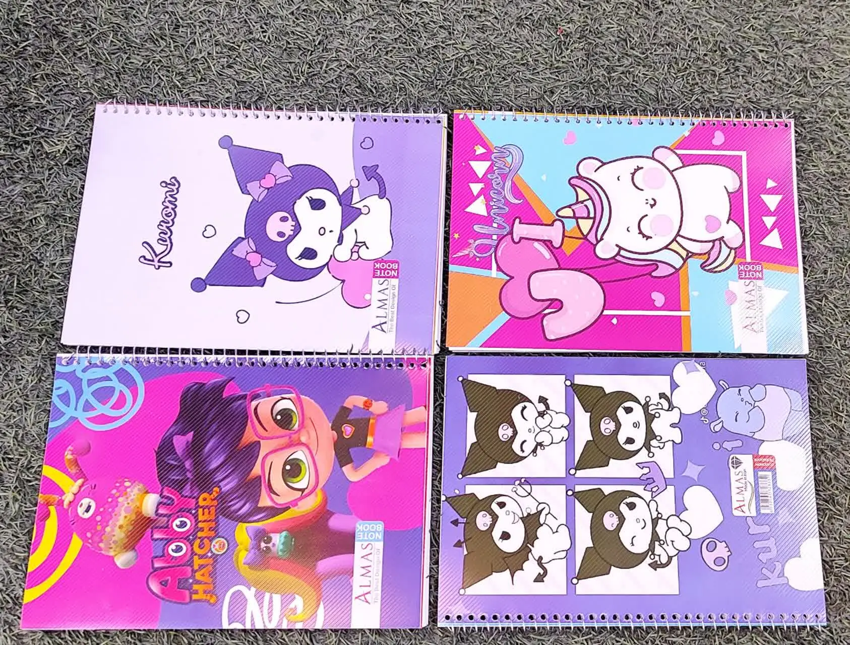 😍 دفتر نقاشی طلقی سیمی، برند الماس، ۵۰ برگ، دو رو طرح دار😊
