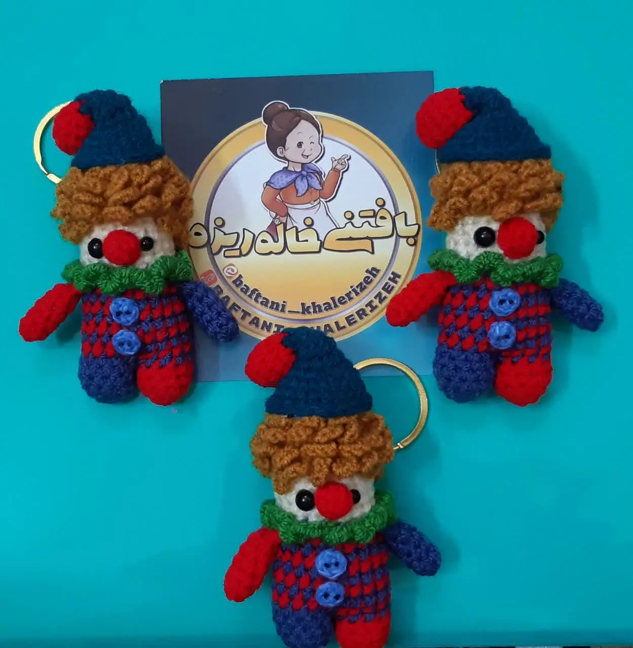 📣 سرکلیدی بافتنی طرح دلقک 🤡
