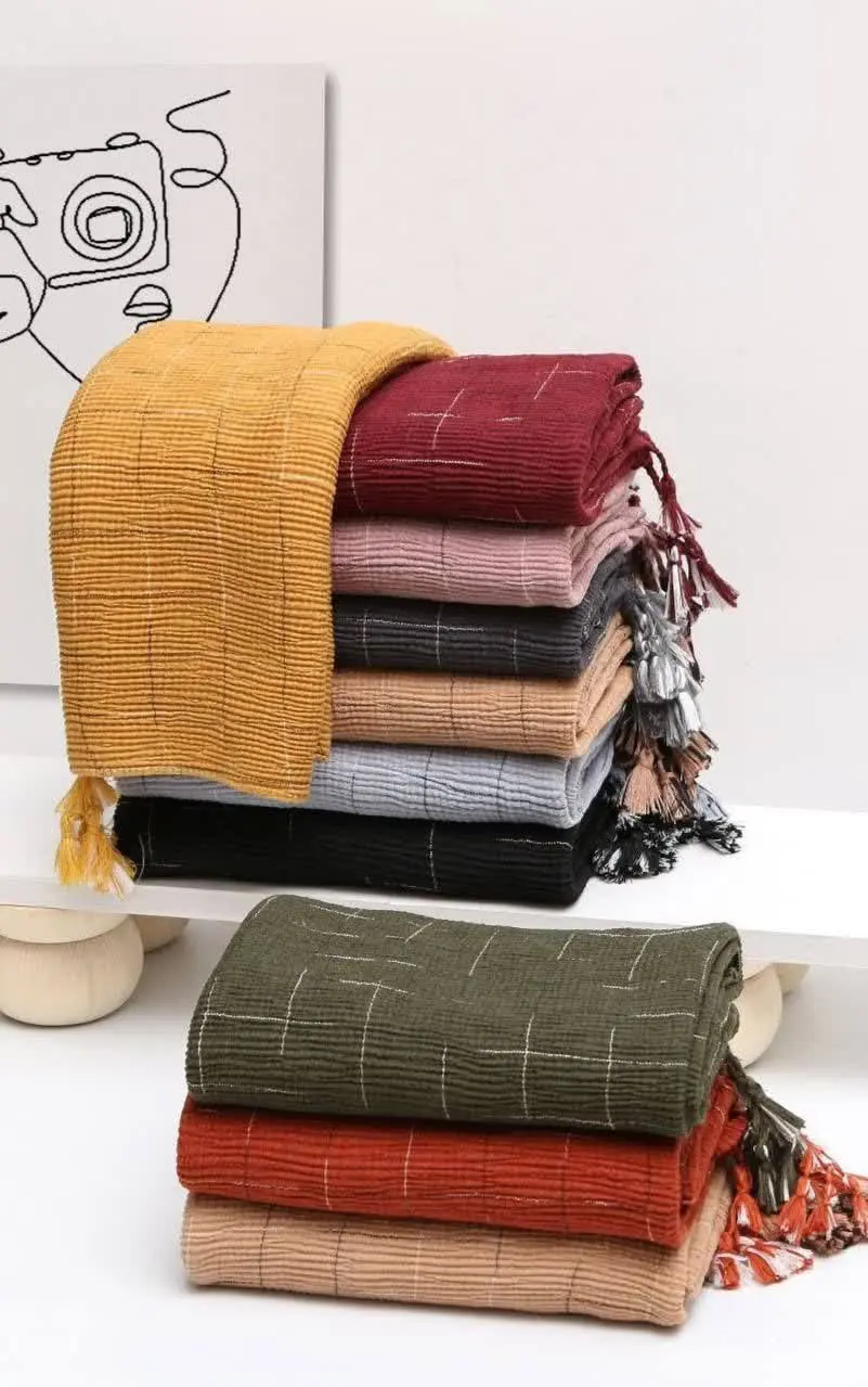 شال نخ پنبه پیچازی پاییزه وارداتی 
