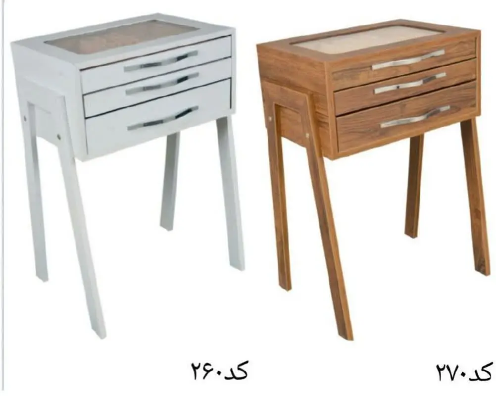 🌺کنسول قاشق و چنگال سه کشو ساده پایه دار
