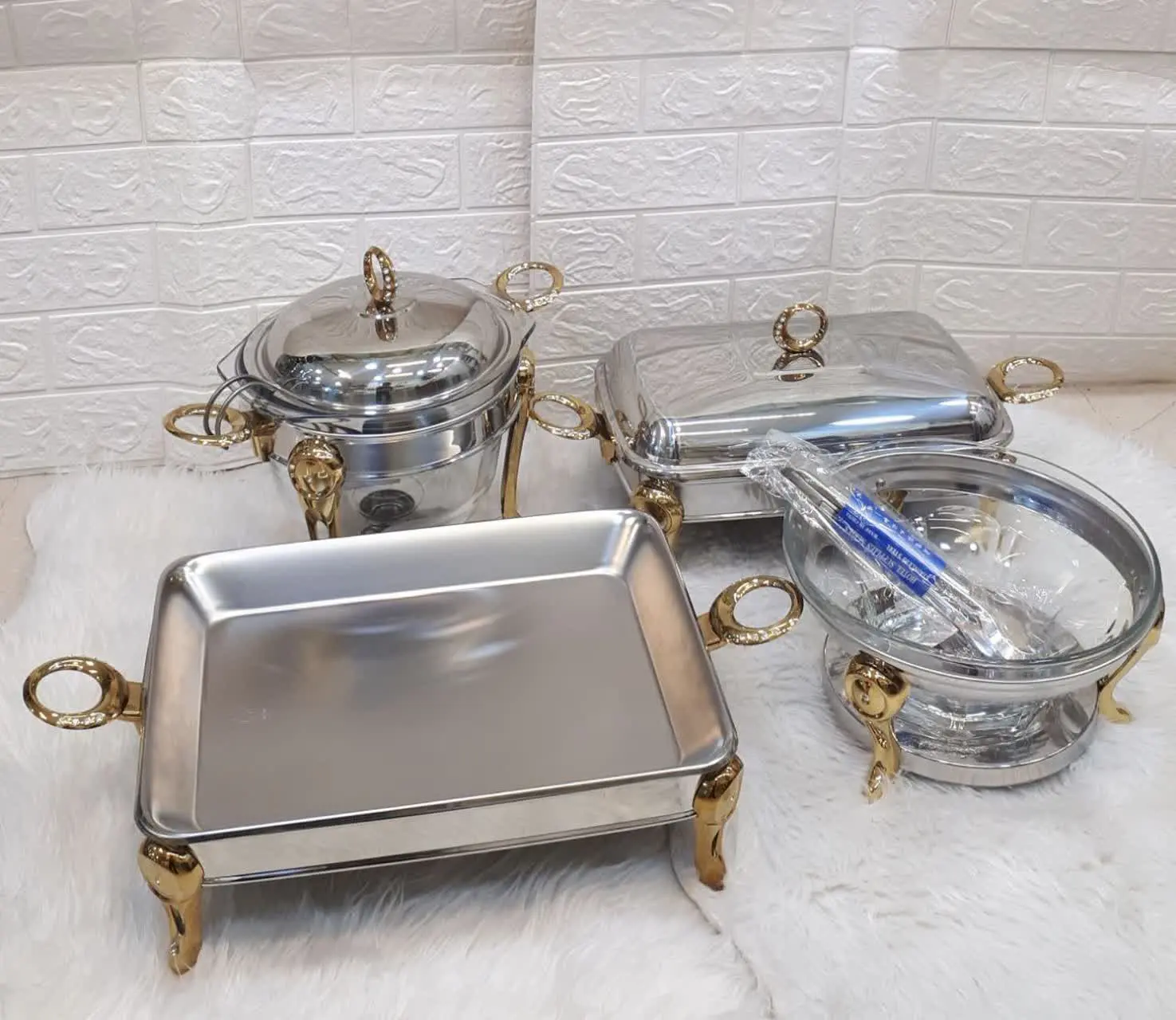 سوفله استیل پایه طلایی 

