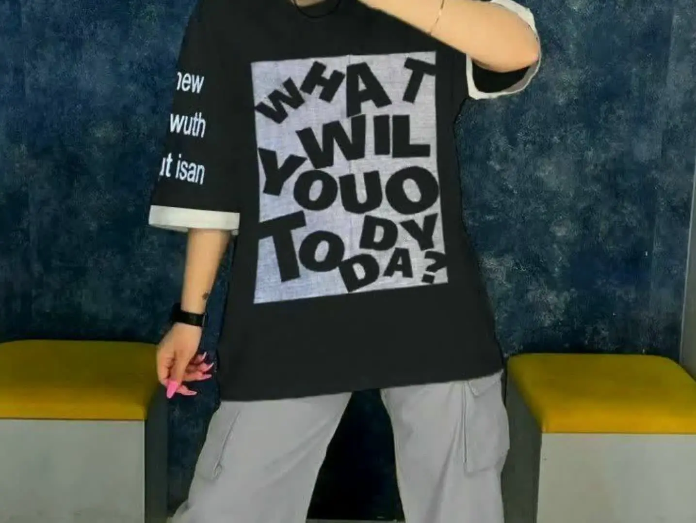 ⭕️#تیشرت لانگ چاپ و نگین
