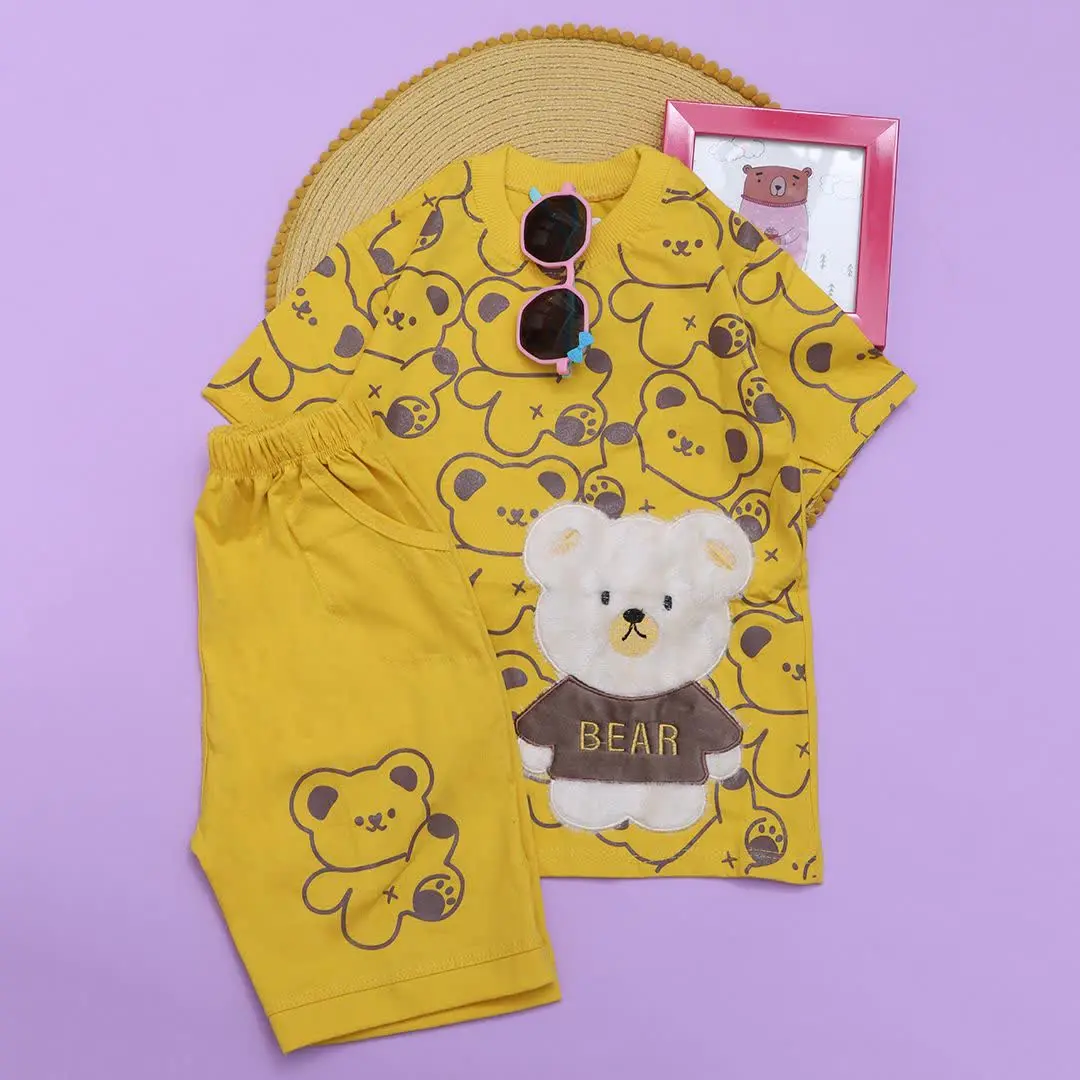 ست تیشرت شلوارک نخ پنبه تدی خرسه 🐻
