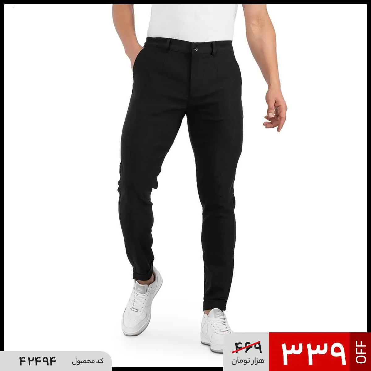 🔺شلوار کتان پاکتی مردانه کتان مشکی اسپرت
