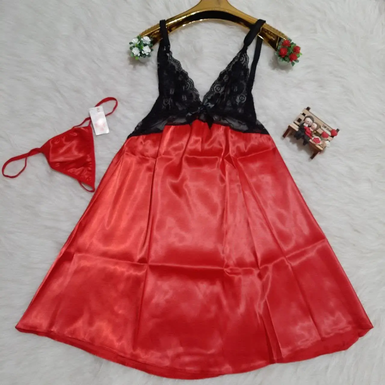 لباس خواب ساتن و دانتل Love Lingerie ❤️👙
