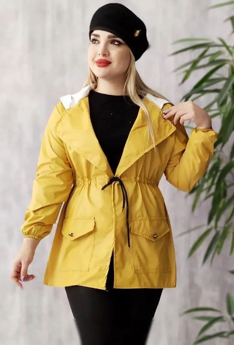 🥼 بارونی مموری (شمعی) جیب دار
