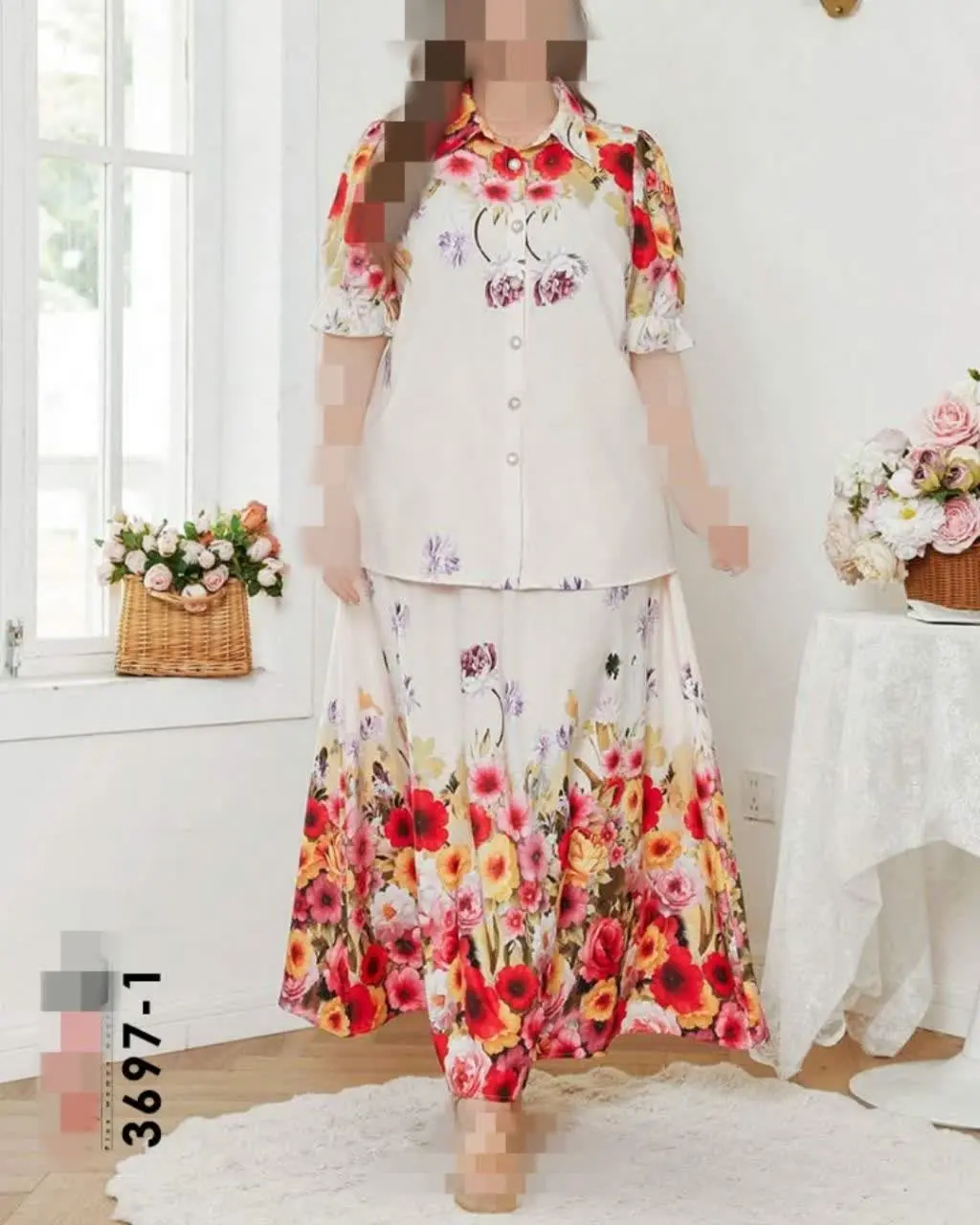 ✅ ست شومیز دامن بیگ سایز