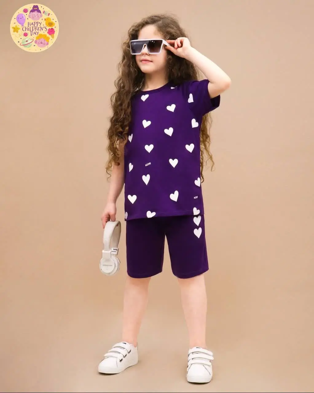 👧🏻 بلوز شلوارک قلبی کد ۲۱۴۰۶
