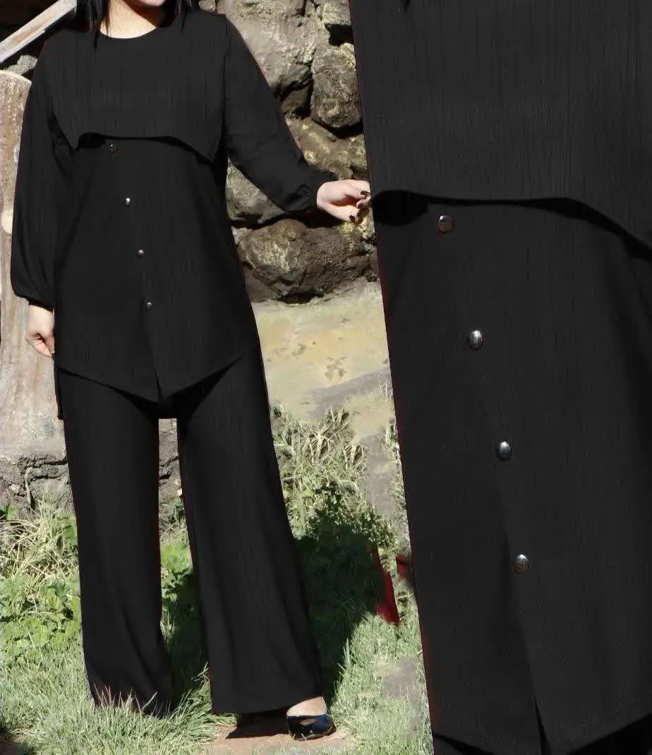 🌙نام: ست مانتو و شلوار مهتاب کریشه
