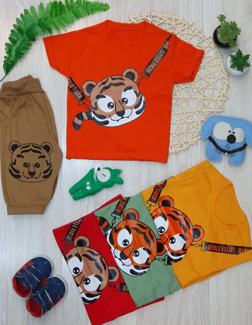 👕تیشرت شلوارک چاپ پلنگ 
