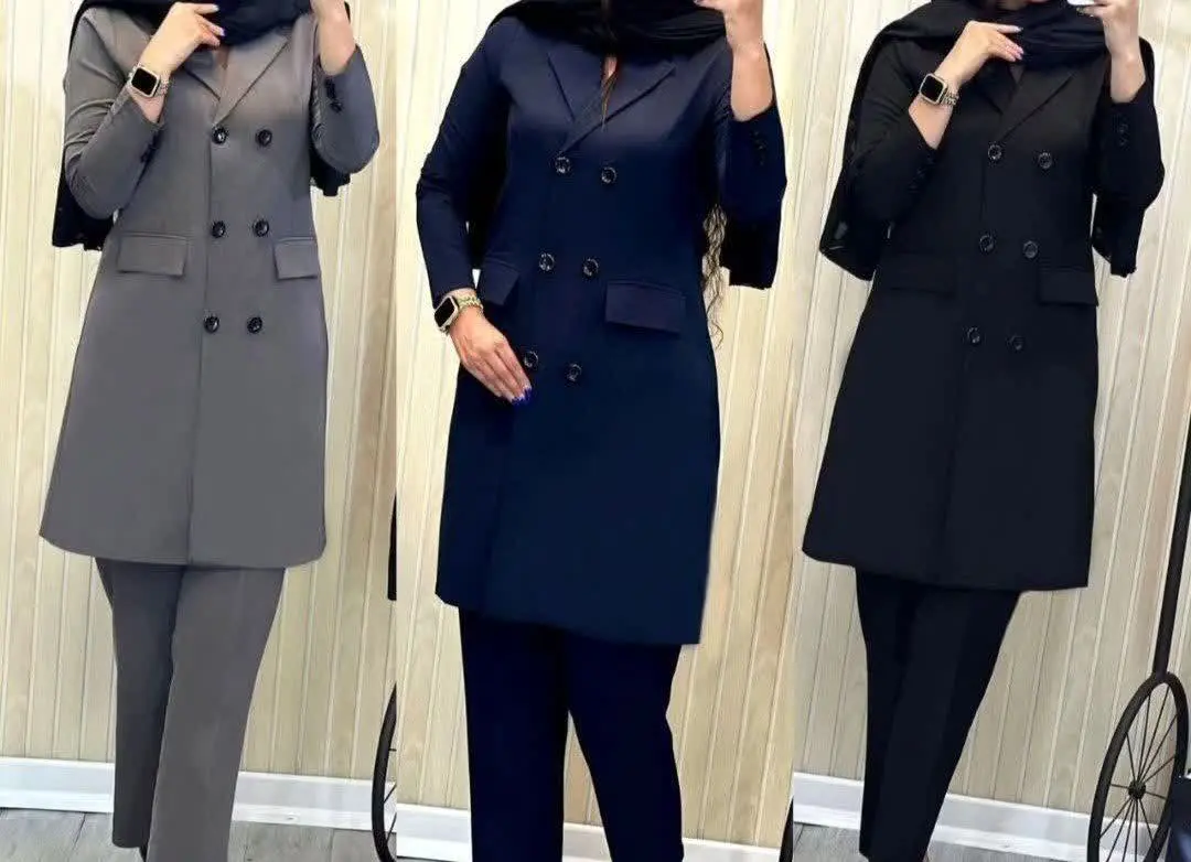 👚نام: ست مانتو شلوار اداری مزون دوز فانوس شارژ شد😍😍
