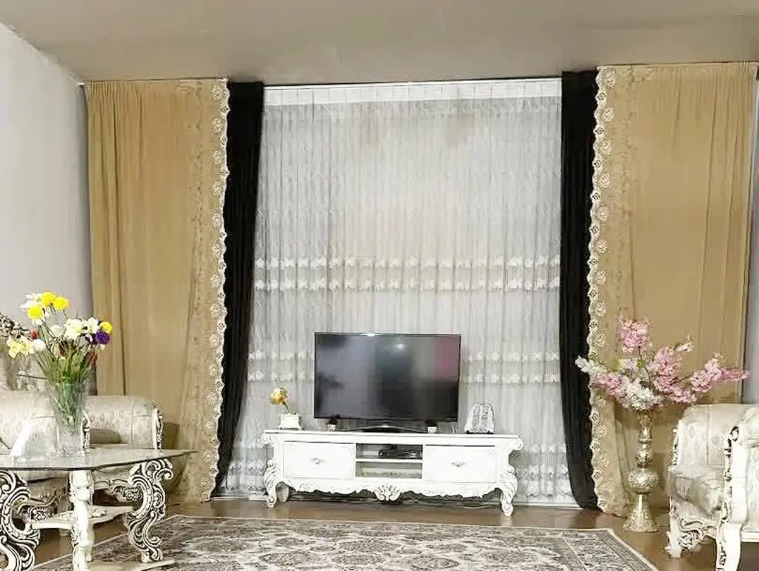 ۲عدد پنل مخمل کالیفرنیا رنگ قهوه‌ای دوخت ریزشی ارتفاع ۳٫۵
