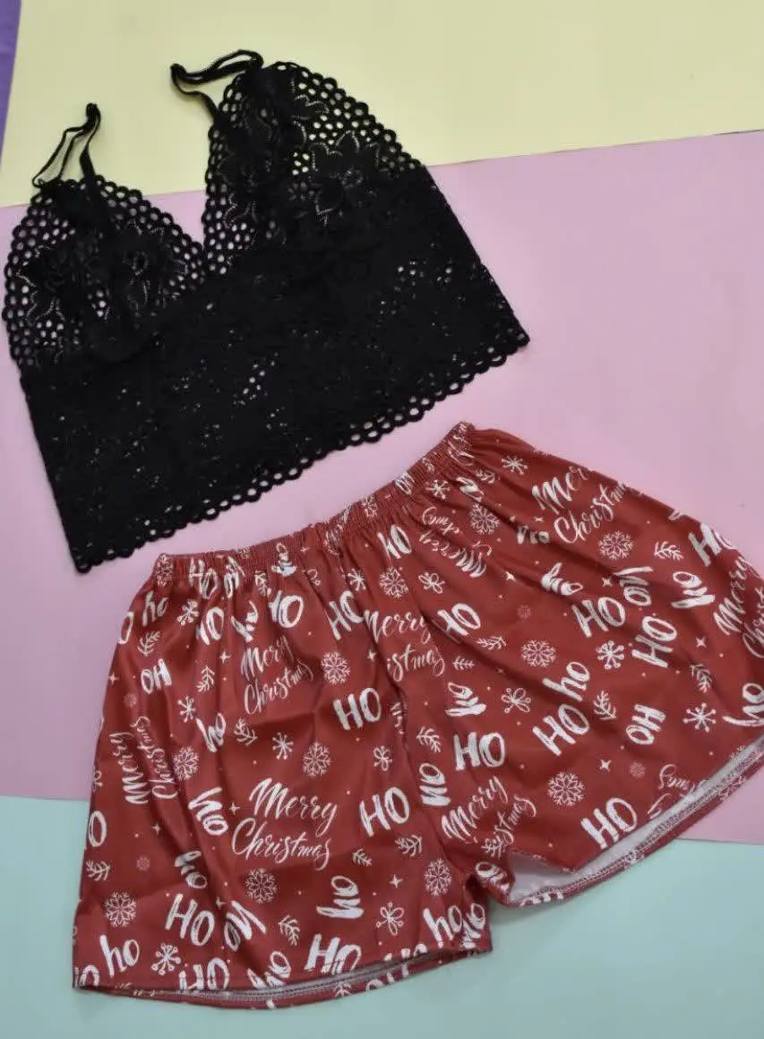 ست تاب شورتک گیپور ساتن 🥰
