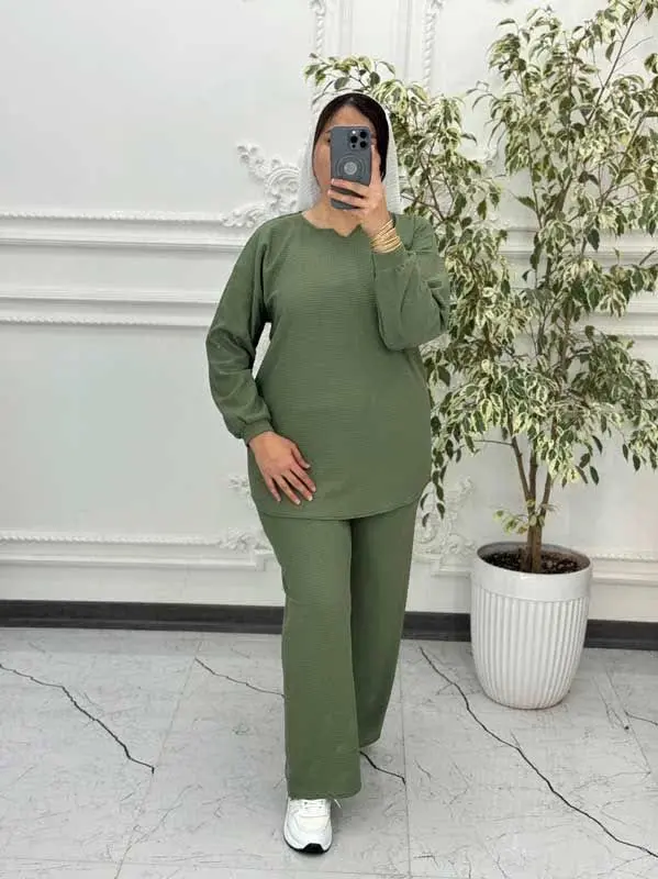 🧵🪡ست بلوز شلوار بیستکویتی مراکشی 
