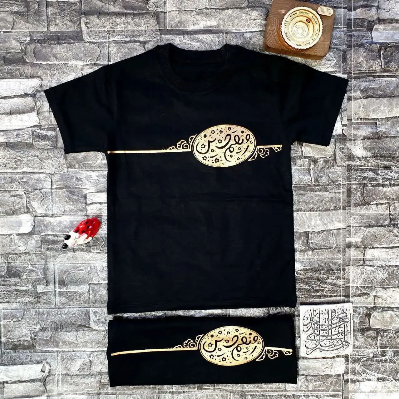 💠 *تیشرت مشکی محرم طرح رفیقم حسین یکرو پنبه پسرانه *
