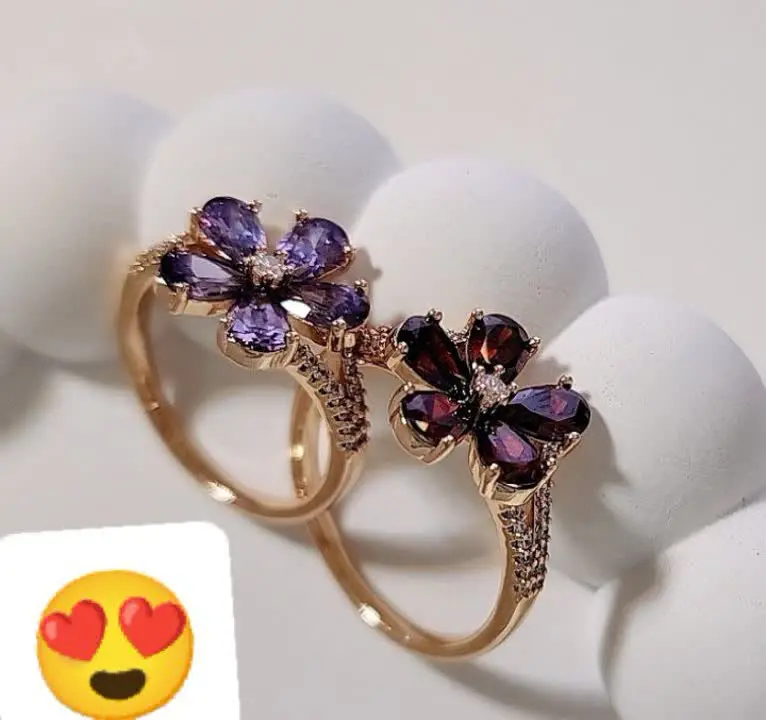 انگشتر گل سواروسکی XUPING
