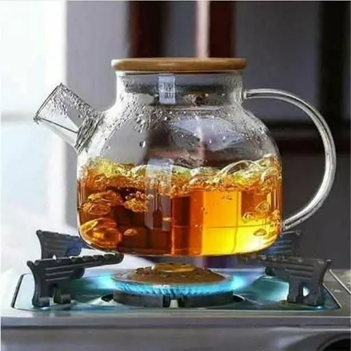 قوری پیرکس درب چوبی شعله مستقیم

