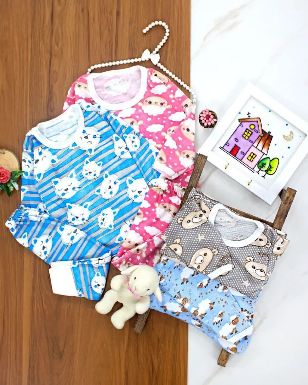 بلوز شلوار نوزادی و بچه گانه ۴ طرح
